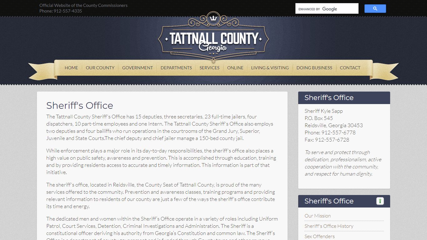 Sheriff's Office - Tattnall County, GA